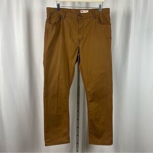 Wrangler Pants Men's 38x30 Brown Regular Straight Fit Stretch Denim Camel